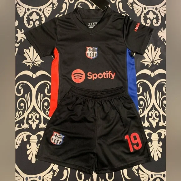 KIDS LAMINE YAMAL SOCCER JERSEY SET 2 PIECES BARCELONA YOUTH TODDLER KIT NWT - Picture 2 of 5